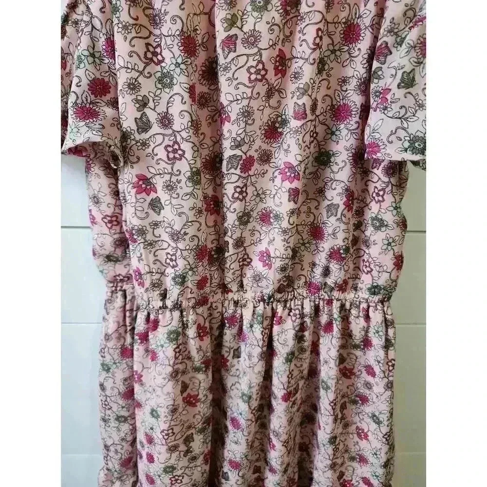 Children's Place Girl's Size L (10/12) Pink Floral Off the Shoulder Ruffle Dress - Picture 3 of 4